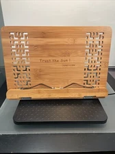 Bamboo Book Stand Adjustable Foldable Reading Frame Rest Holder Cookbook Stand