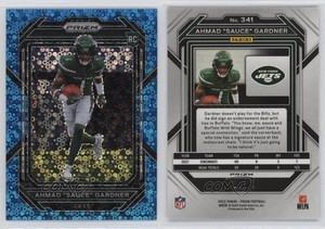 2022 Panini Prizm Rookies No Huddle Blue /79 Ahmad Gardner Sauce #341 Rookie RC