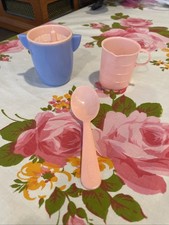 Vintage Amsco Doll-E-Toy Kids Pretend Play Spoon Measuring Cup Pink