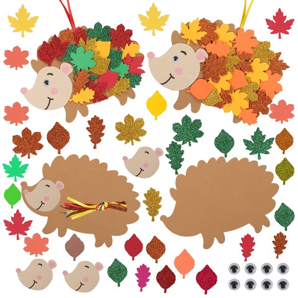 Igel Bastelset Kinder Herbst Kreativset DIY Deko 12 StüCk EVA Selbstklebend-image
