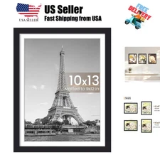 10x13 Picture Frames, Display Pictures 9x12 with Mat or 10x13 Without, Wall H...