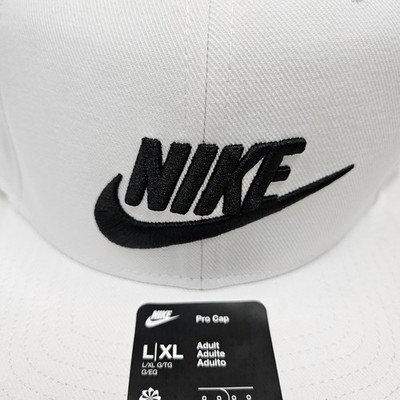Nike Dri-FIT Pro White Snapback Hat White Black FB5380-100 Men's