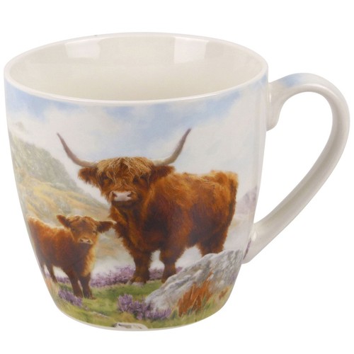 Taza de desayuno The Leonardo Collection Highland Cow Coo China 400 ml - Imagen 2 de 5