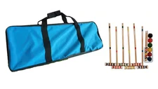 Hey! Play! Croquet Set Deluxe Wooden 6-Players Nylon Carrying Case Complete Kit