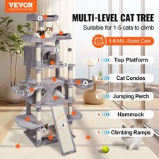 New Cat Tree New Indoor Cats, 68.5" Cat Tower with 2 Cat Condos, Sisal Scratchi