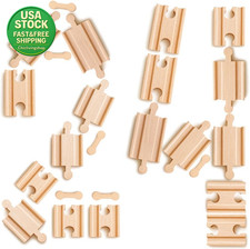 24 Wooden Train Track Connectors Compatible with Thomas Brio Chuggington