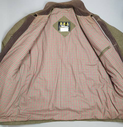 Barbour Derby Tweed Wool Coat Mens Vintage 90s Green Jacket Size C44 /112CM XL - Picture 2 of 16