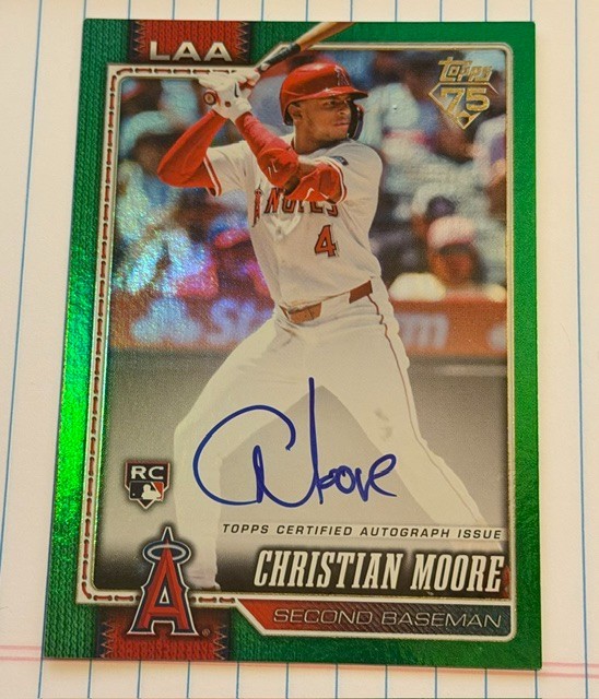 2026 Topps Series 1 - Christian Moore - Topps 75 - Green RC Rookie Auto #/99
