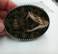 Western Diamondback Rattlesnake Belt Buckle Single Head and Rattle