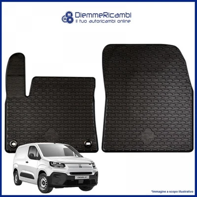 W-PARTS TAPPETI - TAPPETINI IN GOMMA 3D TPE NERI PER FIAT Doblò III van dal 2022 in poi