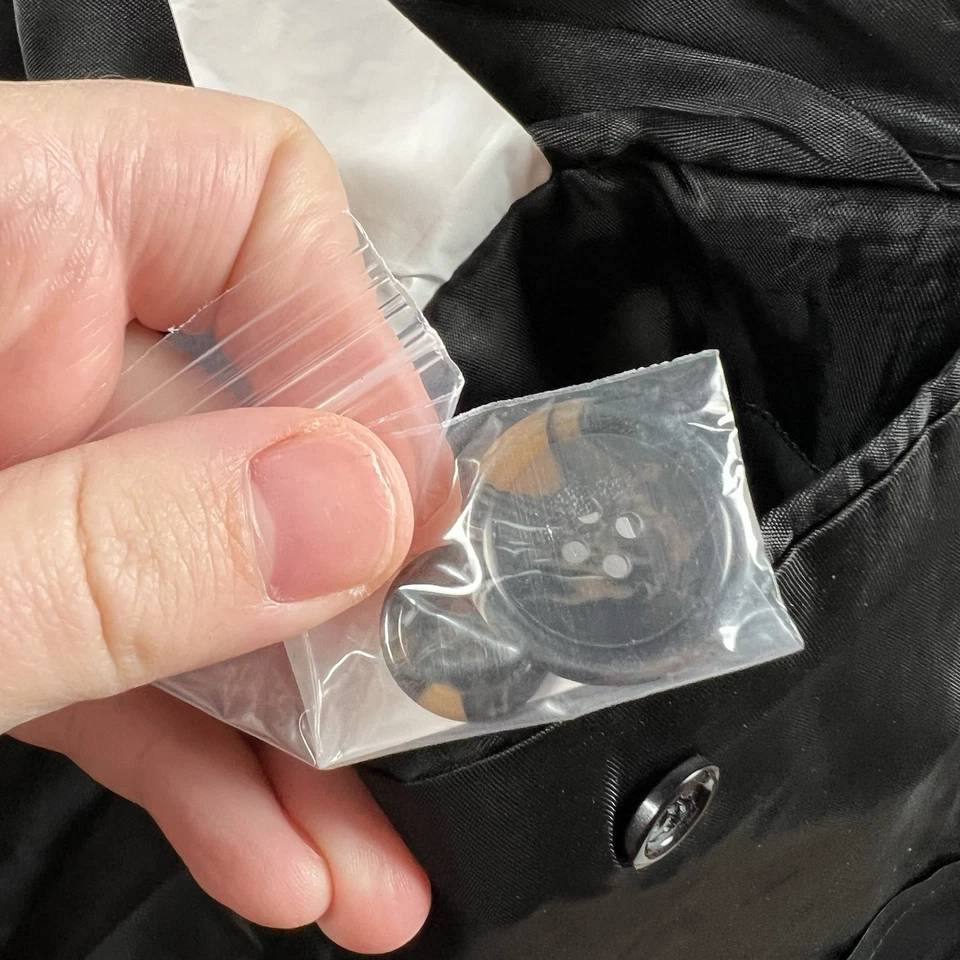 Abrigo Ralph Lauren De Colección Para Hombres 44R Negro Lana Trench Guisante Abrigo Dinero Antiguo Foto 4 de 4