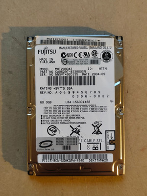 Fujitsu MHT2080AT 80GB 2,5'' HDD Festplatte 4200rpm IDE PATA 2MB