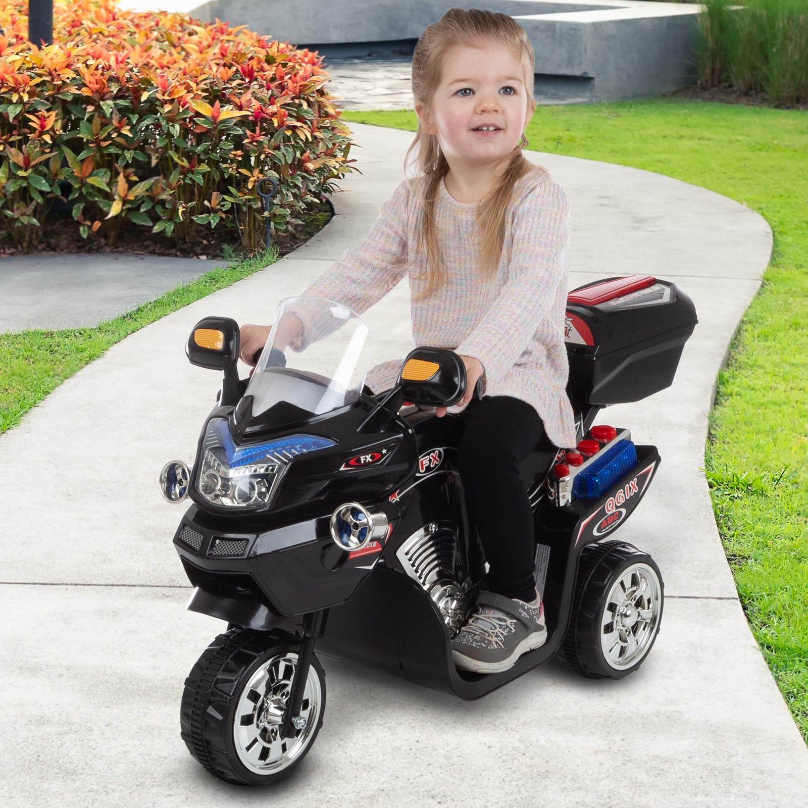 Lil Rider Black Bat FX Motorcycle Battery Operated Tricycle