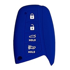 Key Fob Cover for Equus Azera: 4 Buttons Silicone Remote Case Protector Blue