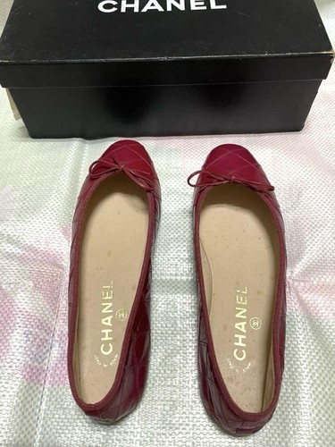 Chanel Flat Shoes Red Leather With Ribbon Size 35.5 US About5.5 For Women - Picture 2 of 24