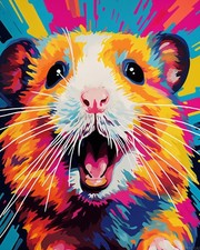 DIY Paint by Number for Adults Beginner, Guinea Pig Dutch Rats Oil Abstract A...