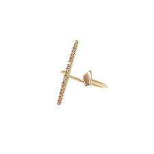 AUTHENTIC Hirotaka Gossamer diamond 0.09ct Ring Gold K10YG diamond #10(JP Size)