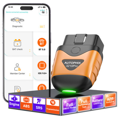 OBD2 Scanner Bluetooth ABS SRS Transmission Check Engine Diagnostic Battery Test
