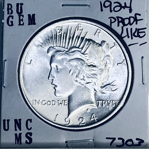 1924 P BU GEM PEACE SILVER DOLLAR UNC MS+++ U.S. MINT RARE COIN 7303