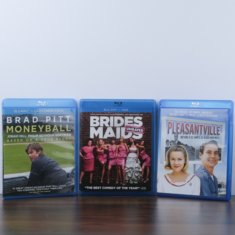 3-movie Blu-ray LOT!  Moneyball + Bridesmaids + Pleasantville  | Comedy | Drama