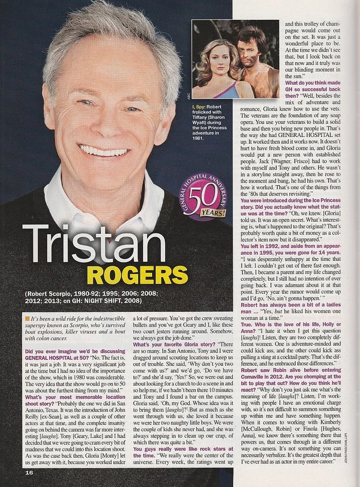 2013 General Hospital Turns 50 JANE ELLIOT-TRISTAN ROGERS-JONATHAN JACKSON-GENIE - Image 3 of 4