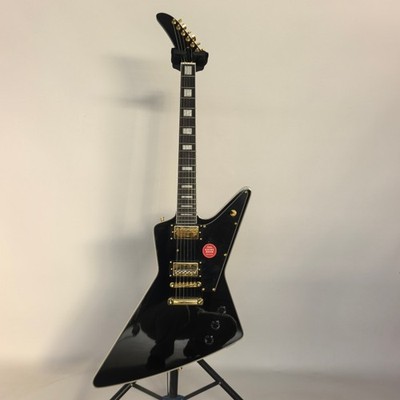 Explorer Electric Guitar Reverse Headstock HH Pickups Gold Hardware Fixed Bridge