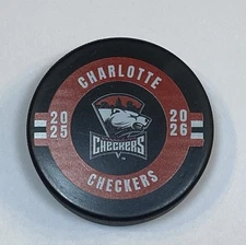 Charlotte Checkers Hockey Puck AHL North Carolina 2025 2026 Season Promo Chubby