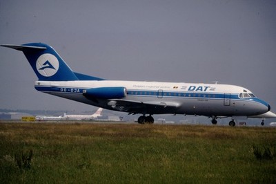 Dia O-DJA Fokker F28-3000 Fellowship DAT 35mm gerahmt OP-K3-58