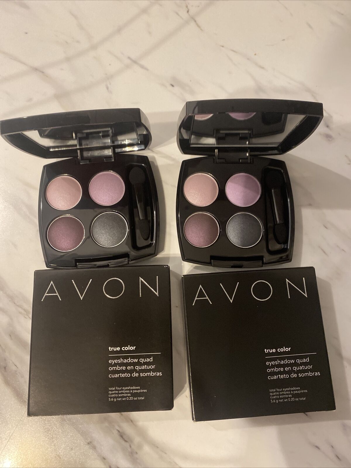 Avon ~ True color ~ Eyeshadow Quad ~ Purple Haze ~ Lot Of 2.