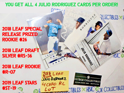 2018 LEAF DRAFT PRIZED ROOKIE SILVER - Julio Rodriguez RC 4 card - Mariners