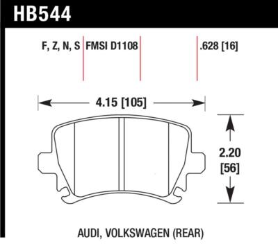 Hawk Performance HB544N.628-GZ HP Plus Disc Brake Pad | eBay