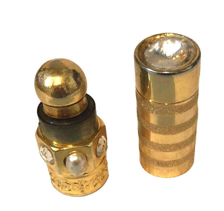 VINTAGE HANDBAG SIZE PERFUME BOTTLE WITH STUNNING JEWELLED CASE BY