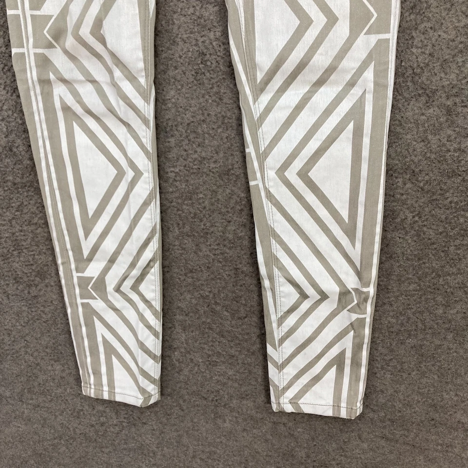 Pantalones de mezclilla Sass & Bide para mujer 25 rayas geométricas ajustados tiro bajo algodón 28418 Foto 3 de 4