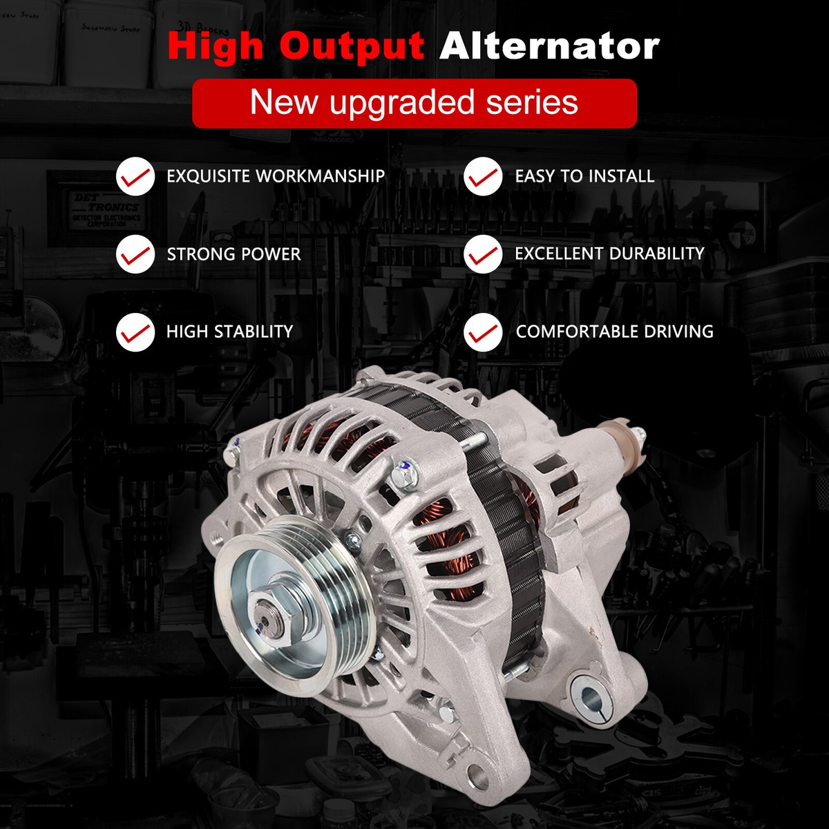 Vap-autoparts New Alternator For 1997-2004 Mitsubishi Montero Sport 3.0L 3.5L – 85A, CW, IR Reg, 5-Groove Pulley – X11247501S