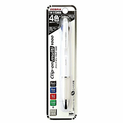 Zebra multi-function pen 4-color + sharp clip-on multi-1000S white