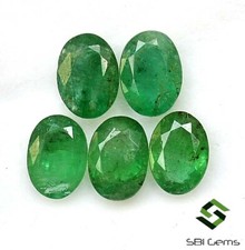 Certified Natural Emerald Oval Cut 7x5 mm Lot 05 Pcs Loose Gemstones 3.89 Cts