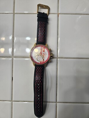 Invicta 19906 S1 Rally GMT Chronograph Black Leather White-Red Dial Men's Watch 