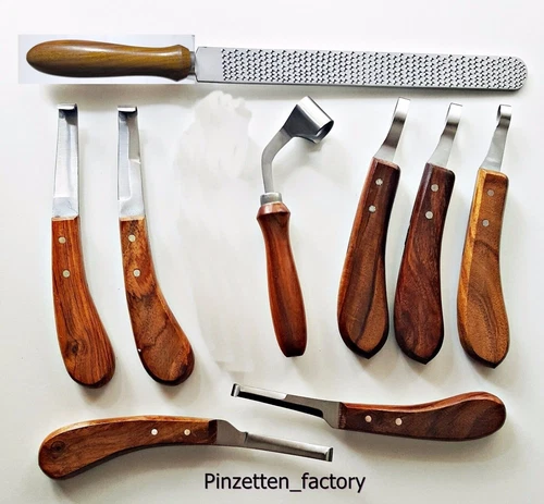 9 Piece Hoof Knife/Hoof Rasp Set or Buy Individually, Loop Knife, New-
