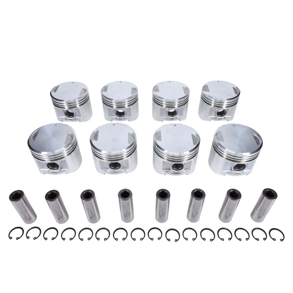 Juego de pistones tapa plana/8+anillos fundidos para Dodge Plymouth 1957-1967 318 POLY 040 diámetro Foto 2 de 4