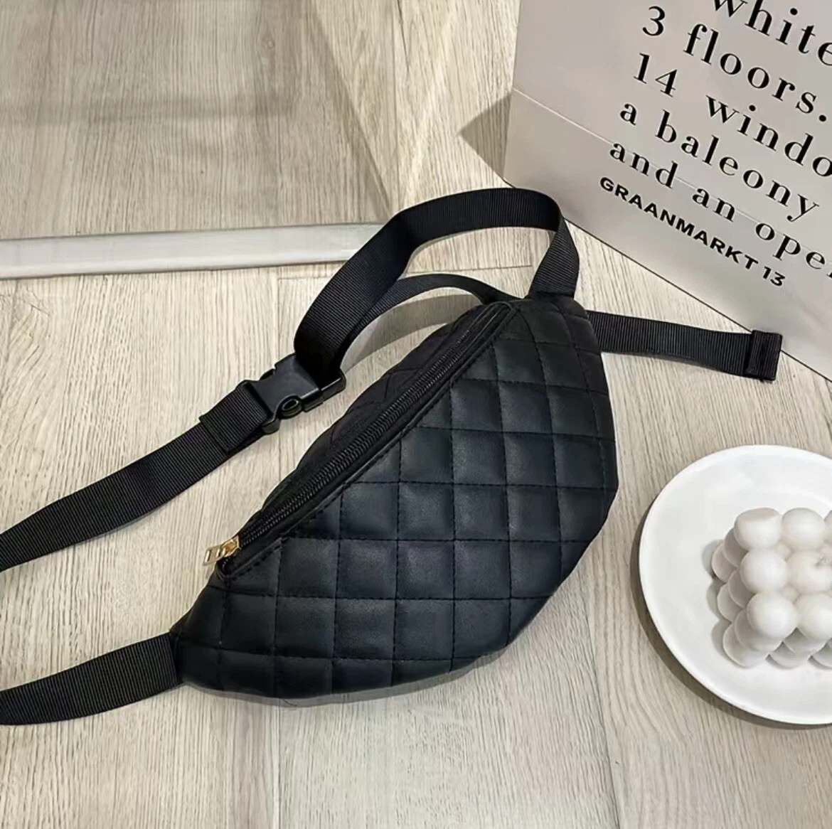 Marsupio Donna LIU JO Better Effetto Bottalato con Logo in Rilievo Ner