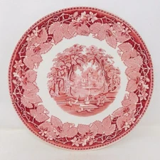 Mason's Vista Pink 12.5" Round Platter / Chop Plate Printed Edge Serving Round