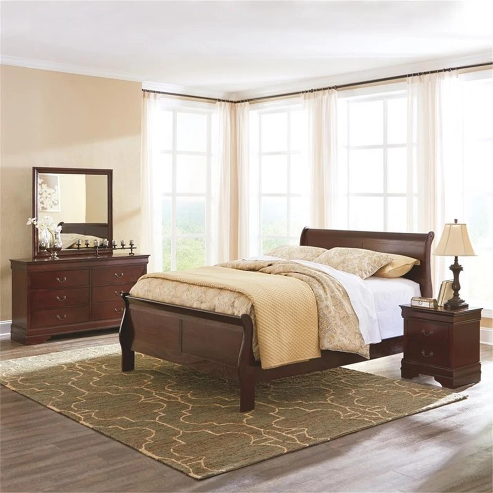 Signature Design by Ashley Alisdair Sleigh Queen Bed in Warm Dark Brown - Image 2 of 4