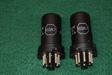 6SA7 GE for GM NOS NIB Audio Receiver Radio Metal Vacuum Tubes Tested Pair