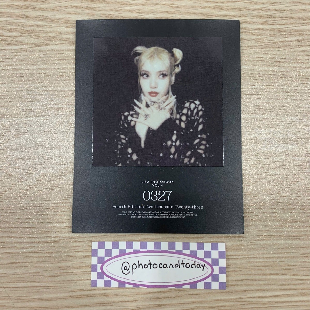 BLACKPINK LISA PHOTOBOOK 0327 VOL 4 PRE-ORDER OFFICIAL PHOTOCARD