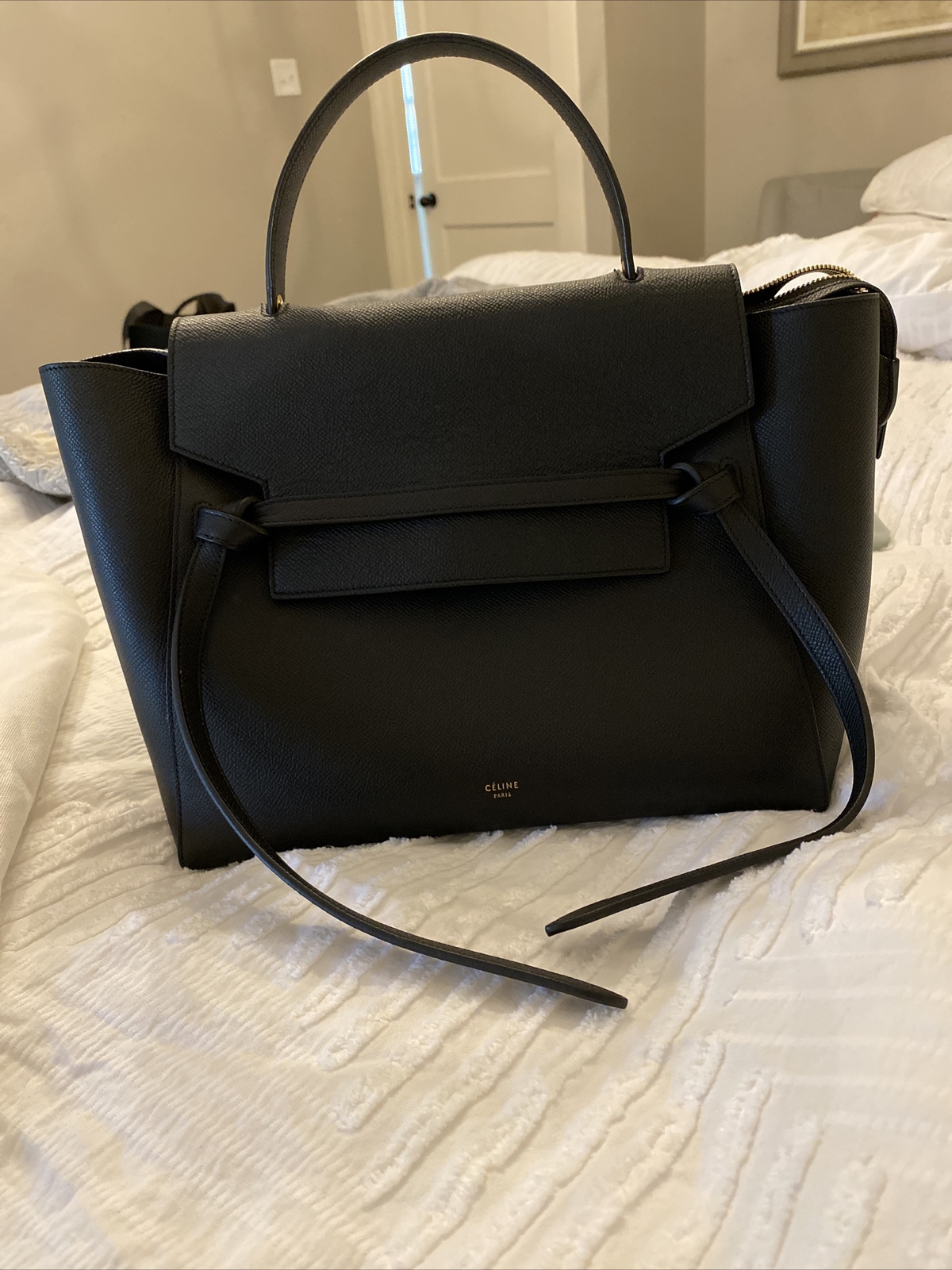 mini belt bag in grained calfskin