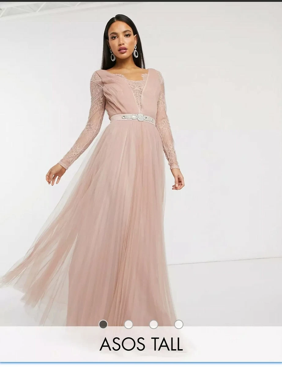 Embellished tulle sales maxi dress
