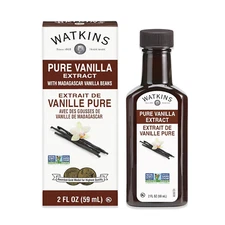 Watkins Pure Vanilla Extract + Madagascar Vanilla Beans Non-Gmo Kosher 2 Oz.