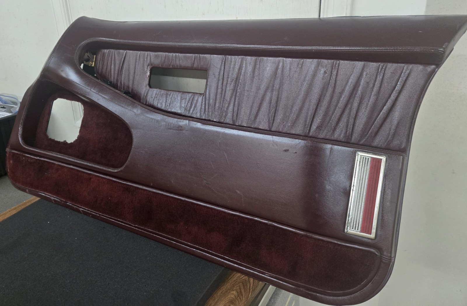 Maserati TC Chrysler Complete Leather passenger's Door Panel - maroon leather 