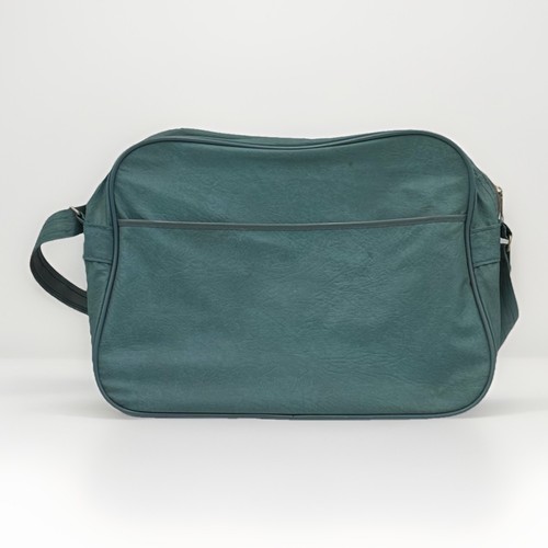 VTG 1970s Teal Vinyl Travel Duffle Bag 17” Retro Overnight C&C