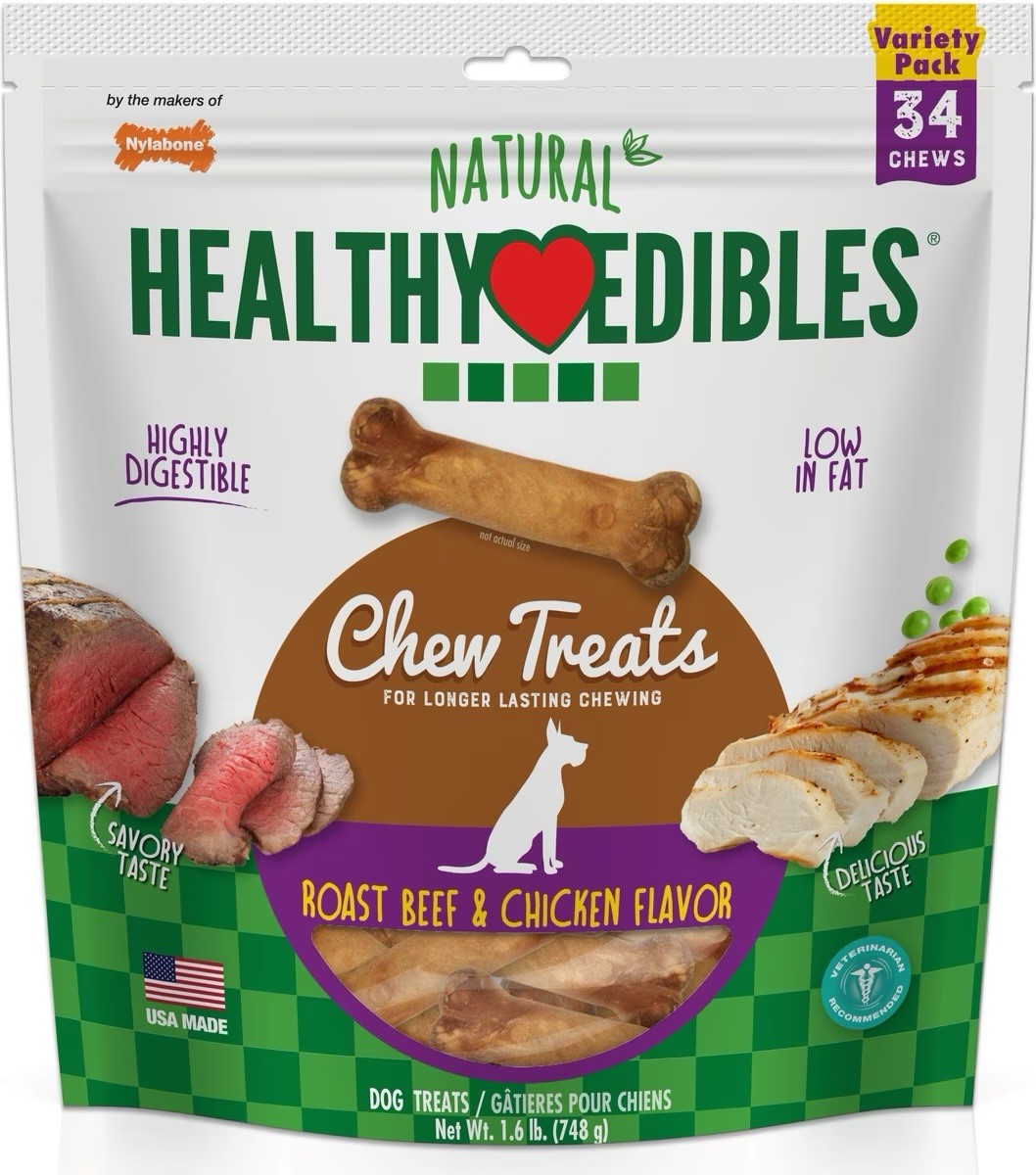 34 Count Healthy Edibles Dog Chew Treats Variety Pack for Sm